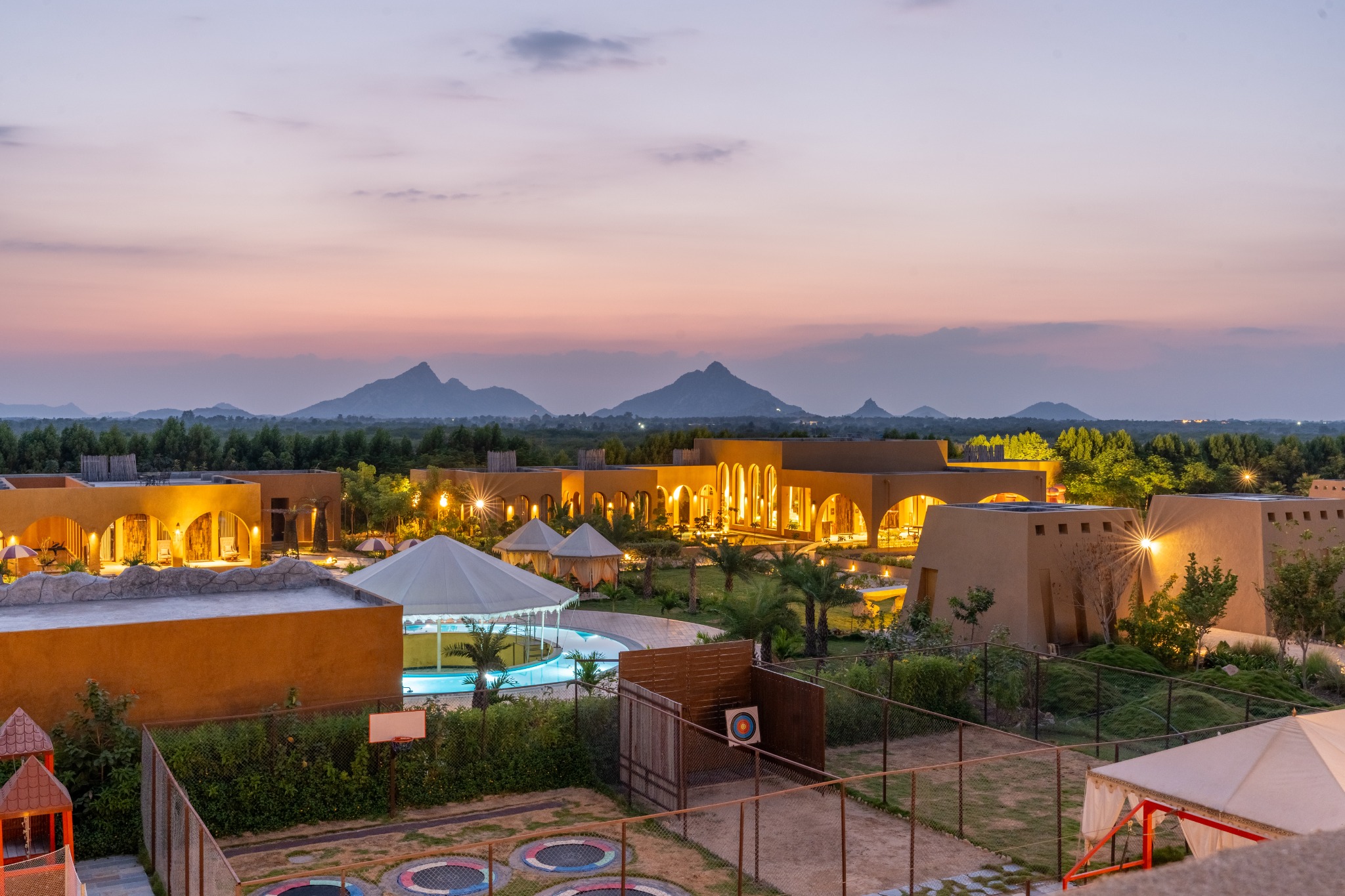 Aaramgah Jawai resort at night